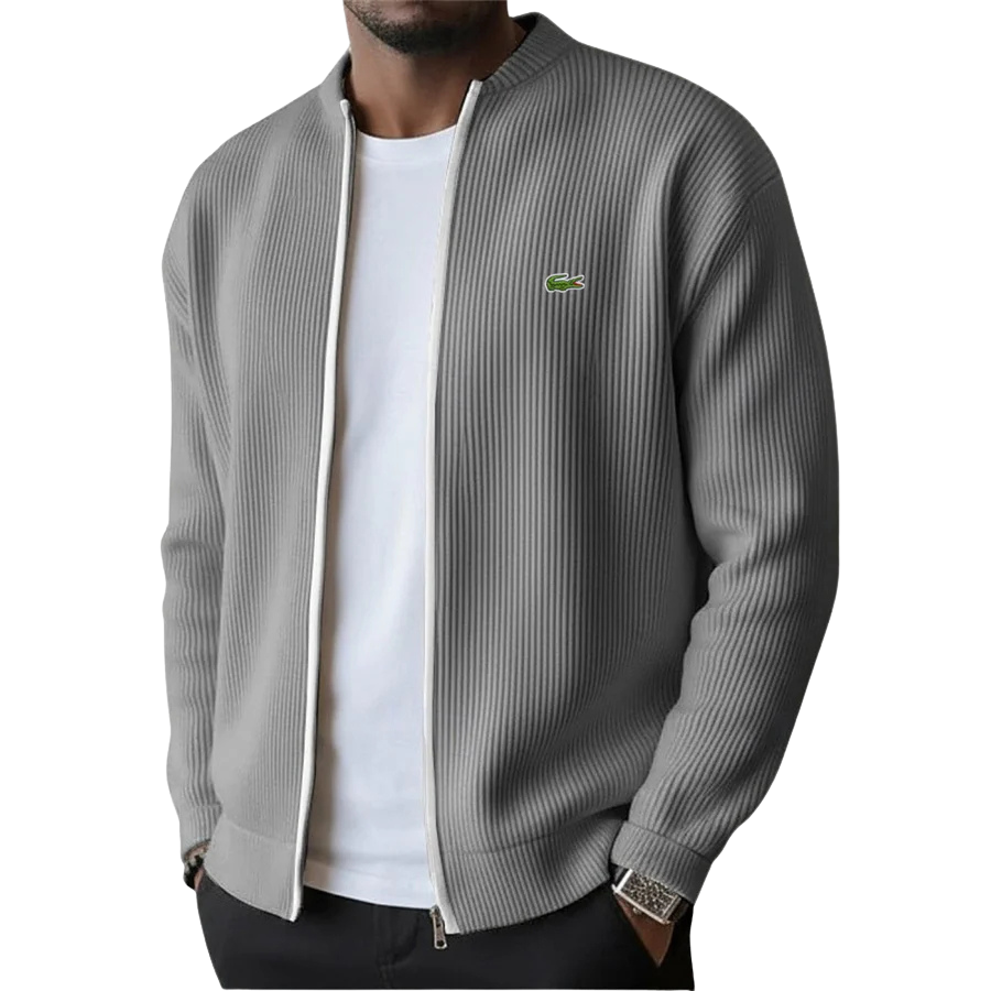 2026 Men's Ribbed Zip-Up Sweater - Clearance Sale