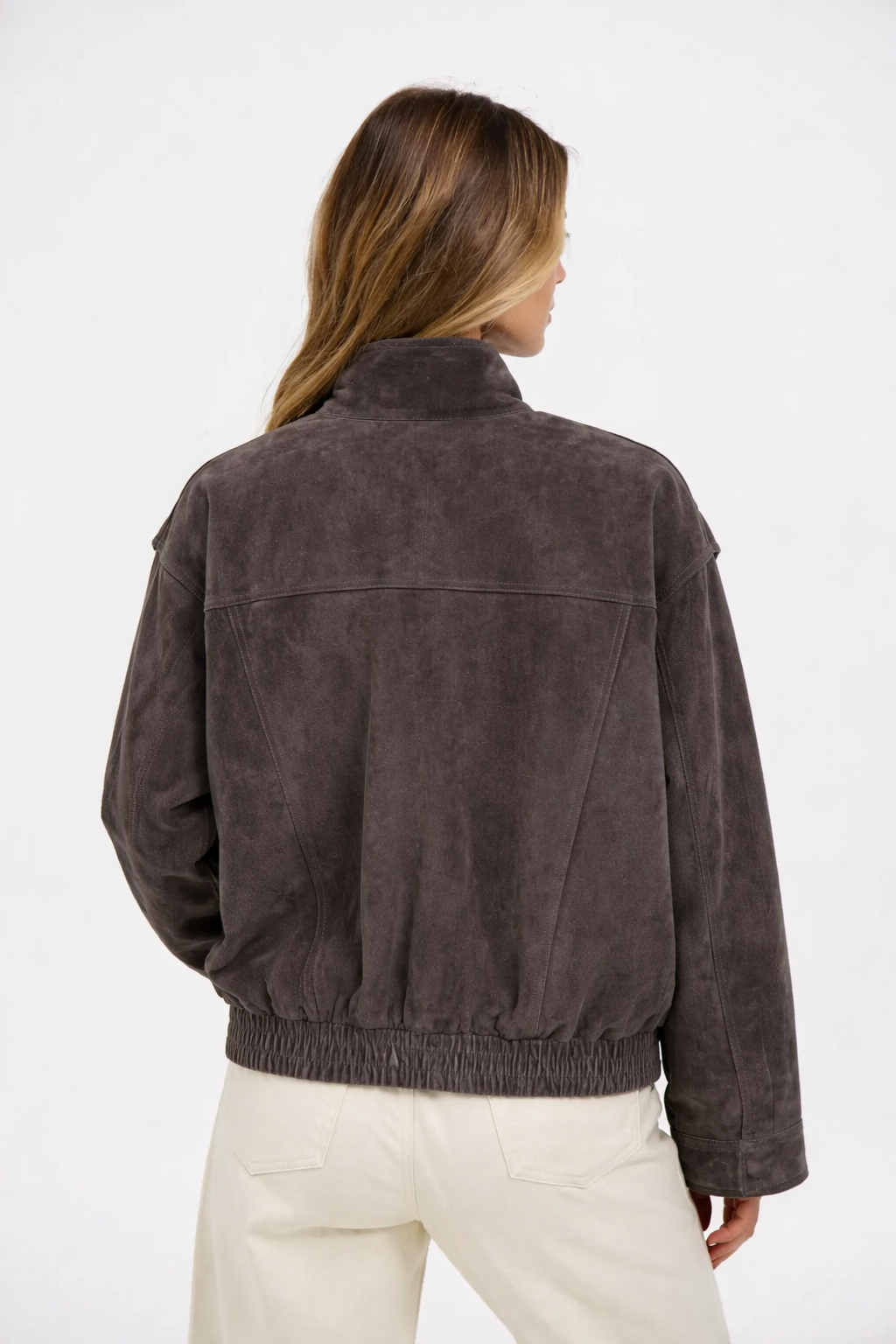 Suede Zip Up Jacket