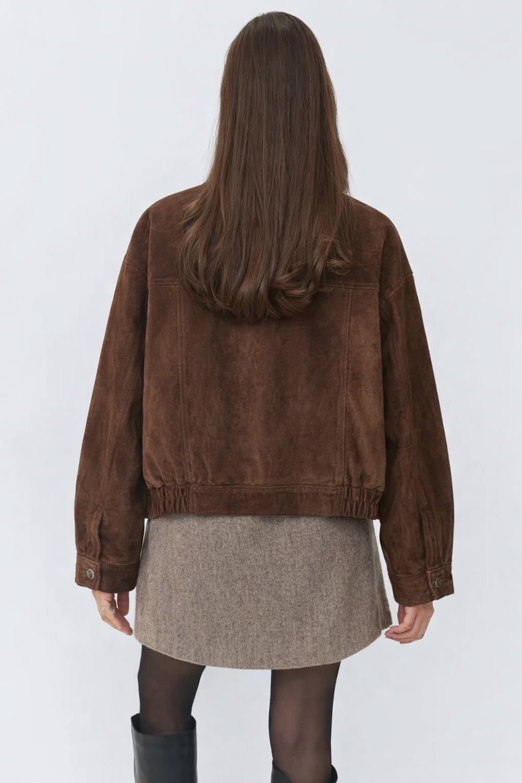 Leather Suede Bomber Jacket