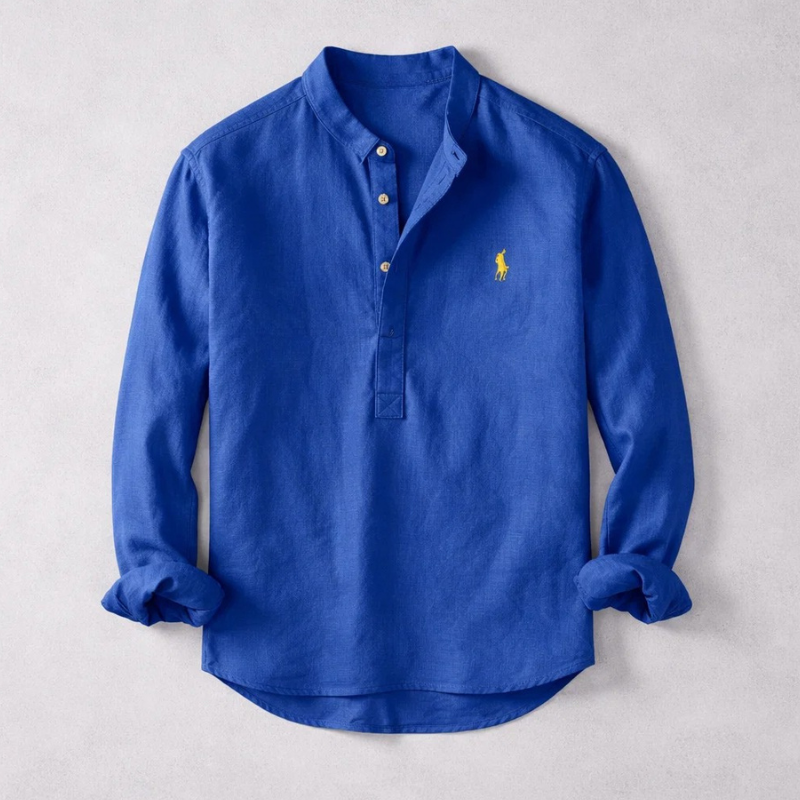 Premium Japanese Linen Henley Shirt — Clearance Sale