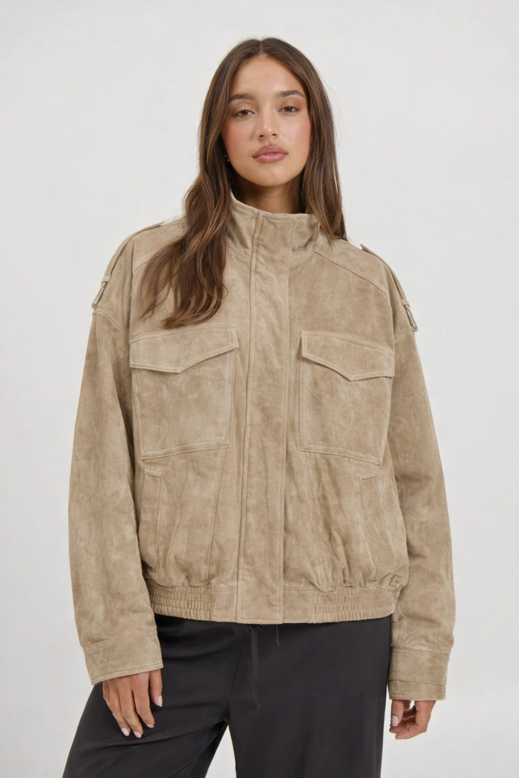 Suede Zip Up Jacket