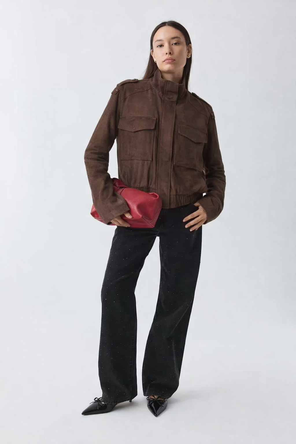 Suede Zip Up Jacket